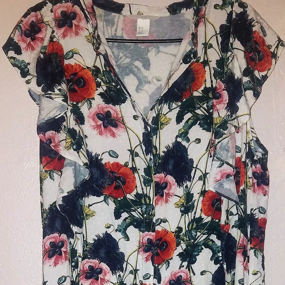 Poppy allover! Dress sz 14 -more like sz12